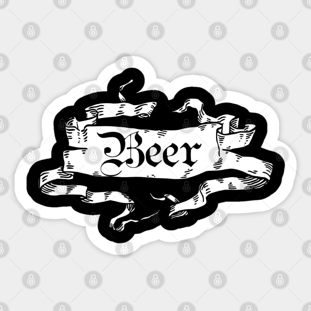 Beer Funny Alcohol vintage design Tee Sticker by Scar